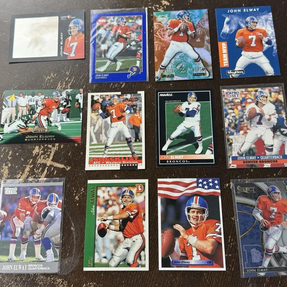 John Elway 12 Card Lot NM w 1996 Pinnacle Summit Quarter Horses Denver Broncos - Picture 1 of 13